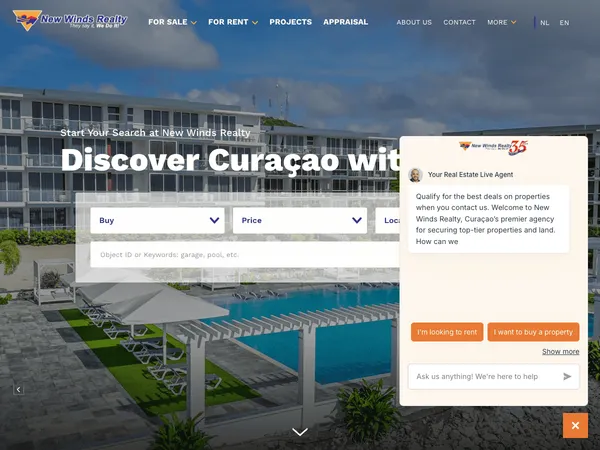 New Winds Realty website screenshot