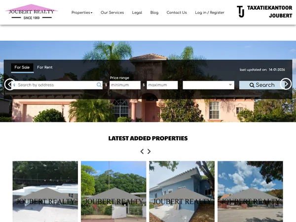 Joubert Realty website screenshot