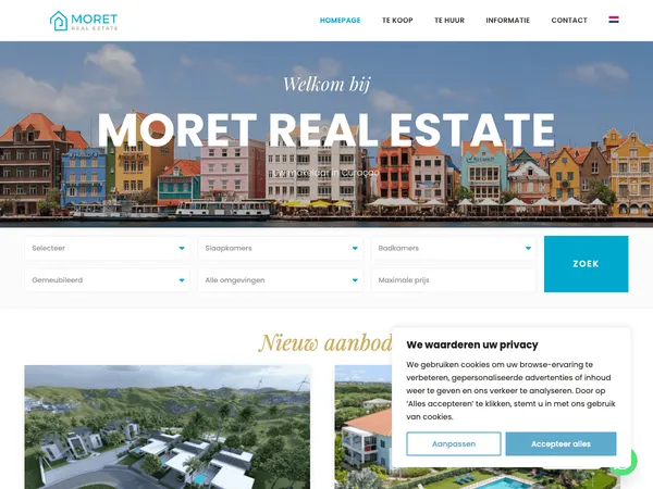 Moret Real Estate website screenshot
